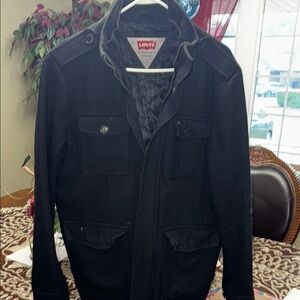 Levi's Black Military Fleece Field Jacket
